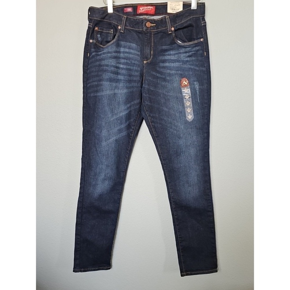Arizona Jean Co Girls Skinny Jeans Dark Destruction Wash Size 18.5 Plus NWT